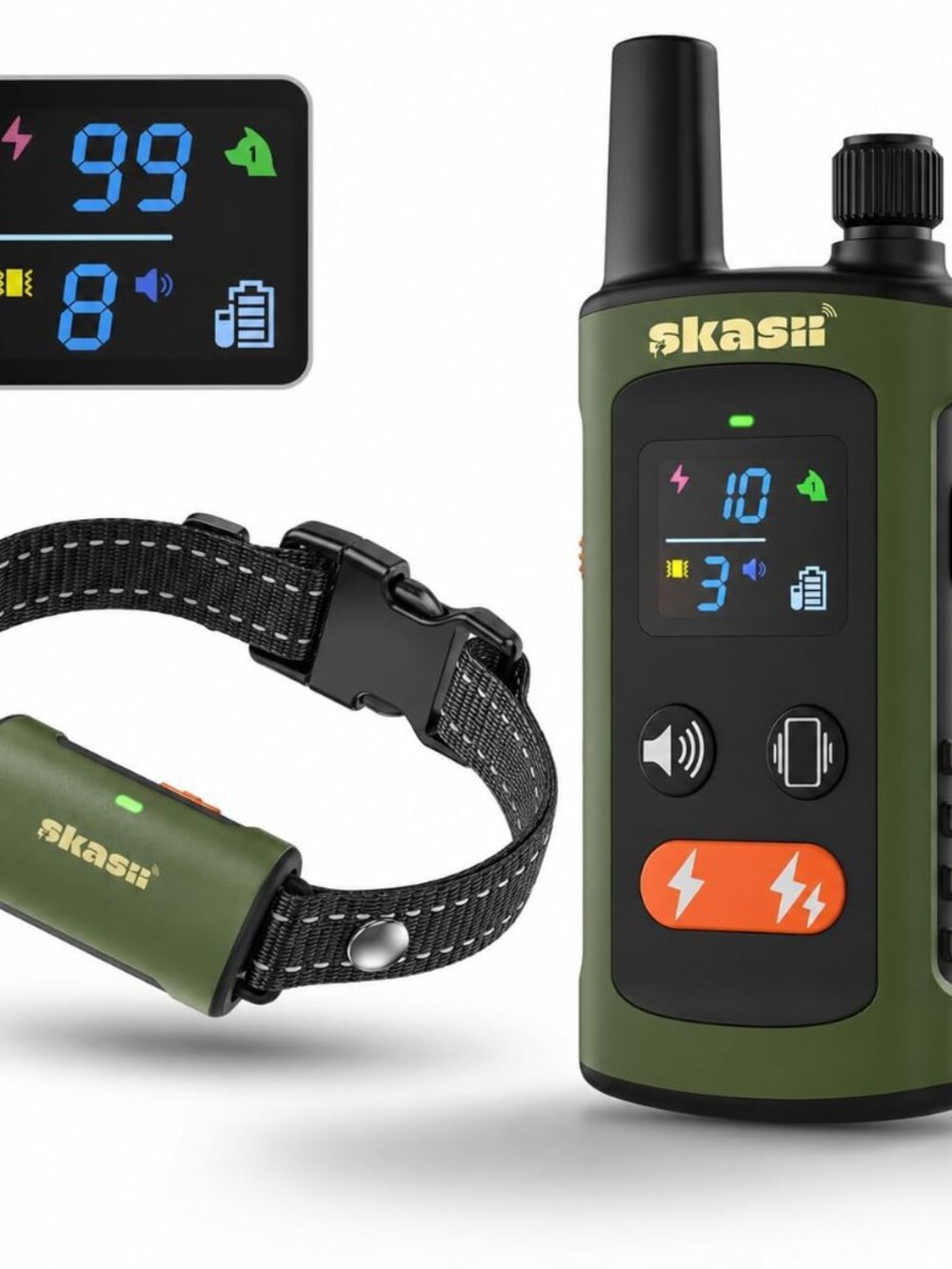NEW Training Collar for Dogs with Remote Control Green 4500FT Range IPX8 5-150 4